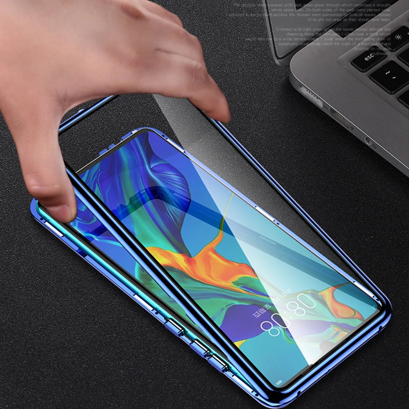 Suntaiho для Huawei P30 Pro Магнитный чехол передний + задний двусторонний 9H закаленное