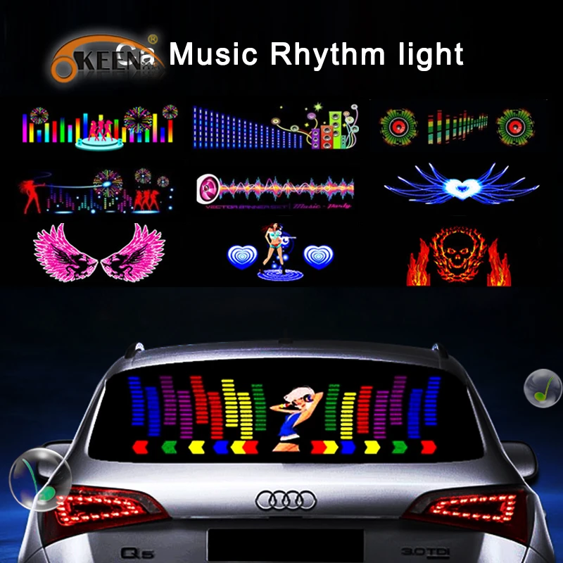 Okeen Music Car Sticker Music Equalizer 90*25cm Car Styling Neon Light