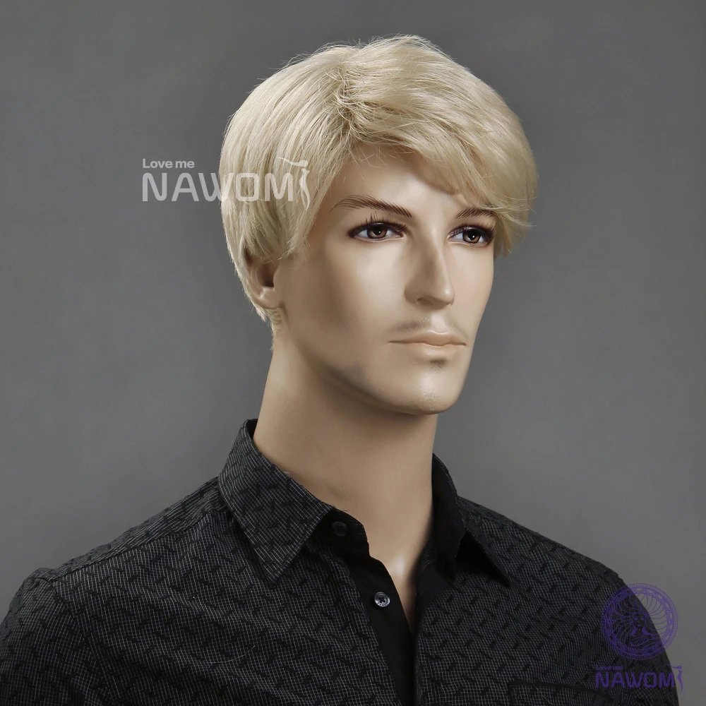 100 Kanekalon Nawomi 11 Short Cool Male Blonde Wig For Man Synthetic Hair W3560 Free Shipping Wig Shipping Wig Dreadlockswig Holder Aliexpress