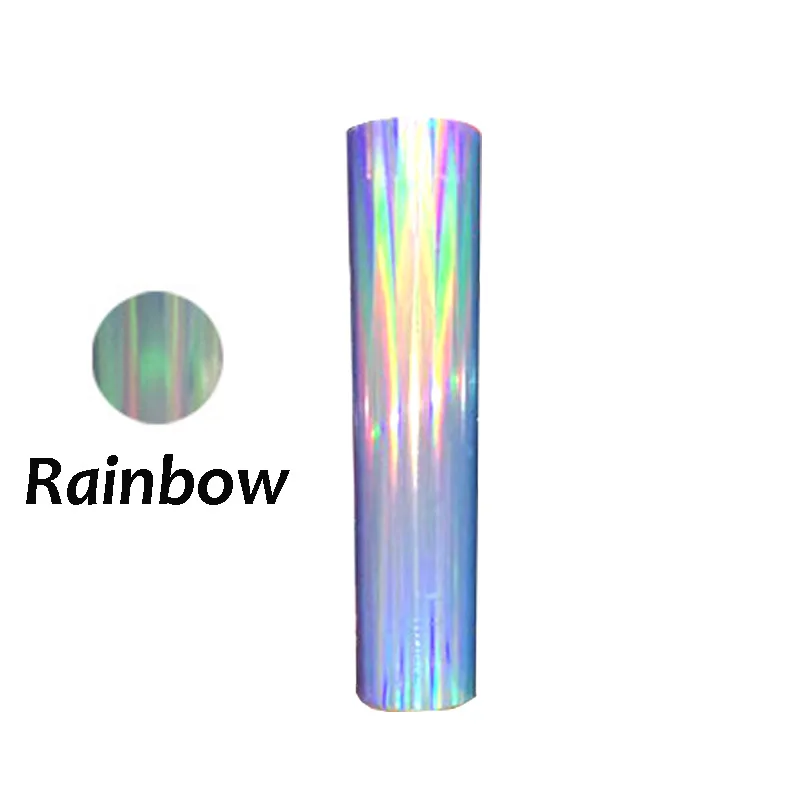 Rainbow 25 см* 100 см ПВХ теплопередача виниловая пленка футболка Железная на HTV печать рисунков коротких цифр для спортивной одежды украшения дома - Цвет: Rainbow