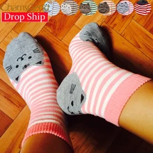 Chamsgend Newly Design Cute Cartoon Cat Socks Striped Pattern Women Cotton Sock Winter Aug10 Drop Shipping
