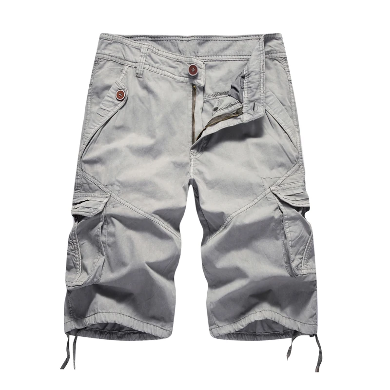 

Cargo Shorts Men 2019 Summer Solid Army Military Shorts Homme 100% Cotton Soft Fashion Brand Clothing 30-40 Drop Shipping
