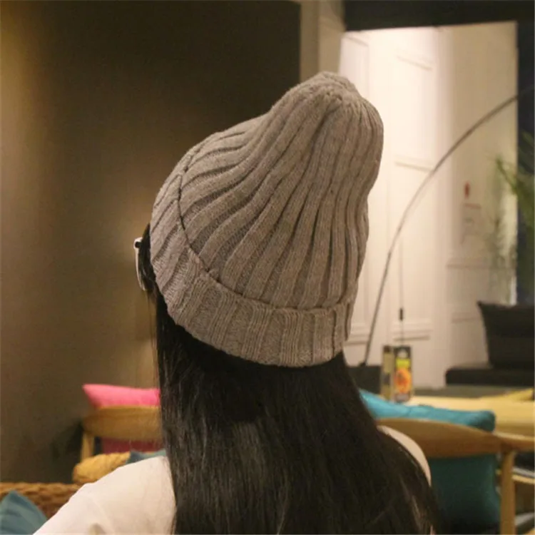 2018 Patch Wool Hat Autumn And Winter Warm Knit Student Hat Tide Men And Women Cold Cap Pullover Cap Pointed Hat ACI89 (5)
