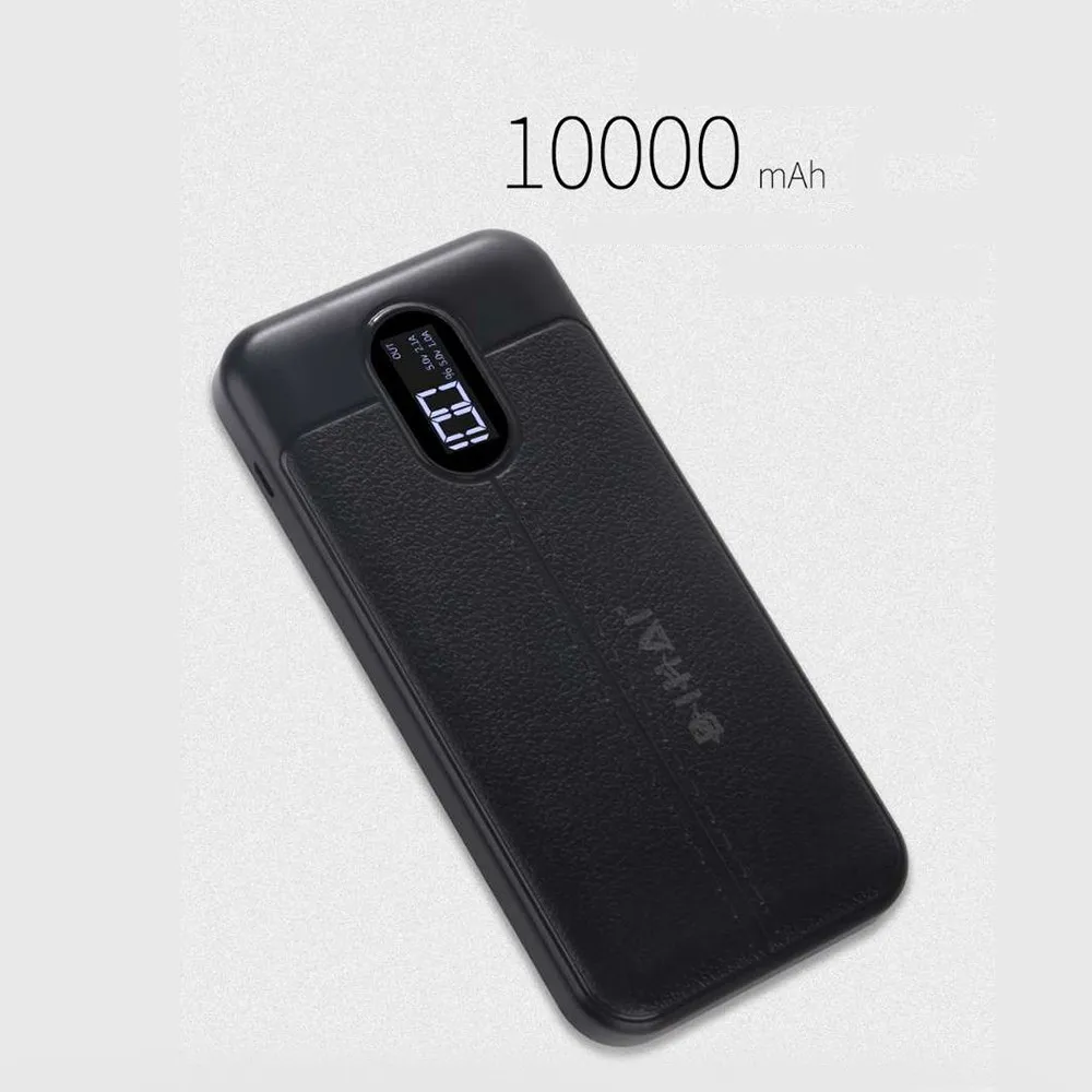 Портативный 10000 мАч двойной USB Quick Charge power Bank, внешний мобильный телефон аккумулятор с Мощный светодиодный дисплей для всех смартфонов