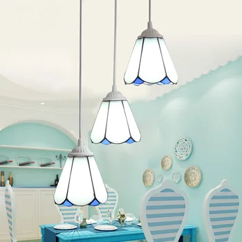 

light Mediterranean room Pendant lamps European style simple triple staircase modern living room Pendant Lights DF17