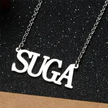 Хит KPOP Bangtan Boys Jin SUGA J-hope Jimin V RM БУКВЕННОЕ ожерелье с подвеской, колье для женщин и мужчин, ювелирные изделия, аксессуары