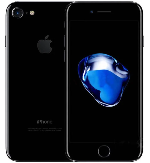 Разблокированный мобильный телефон Apple iPhone 7 4G LTE, 32 ГБ/128 ГБ/256 ГБ, камера 12,0 МП, четырехъядерный, отпечаток пальца 12MP 1960mA, мобильный телефон iPhone7 - Цвет: Jet Black with gift
