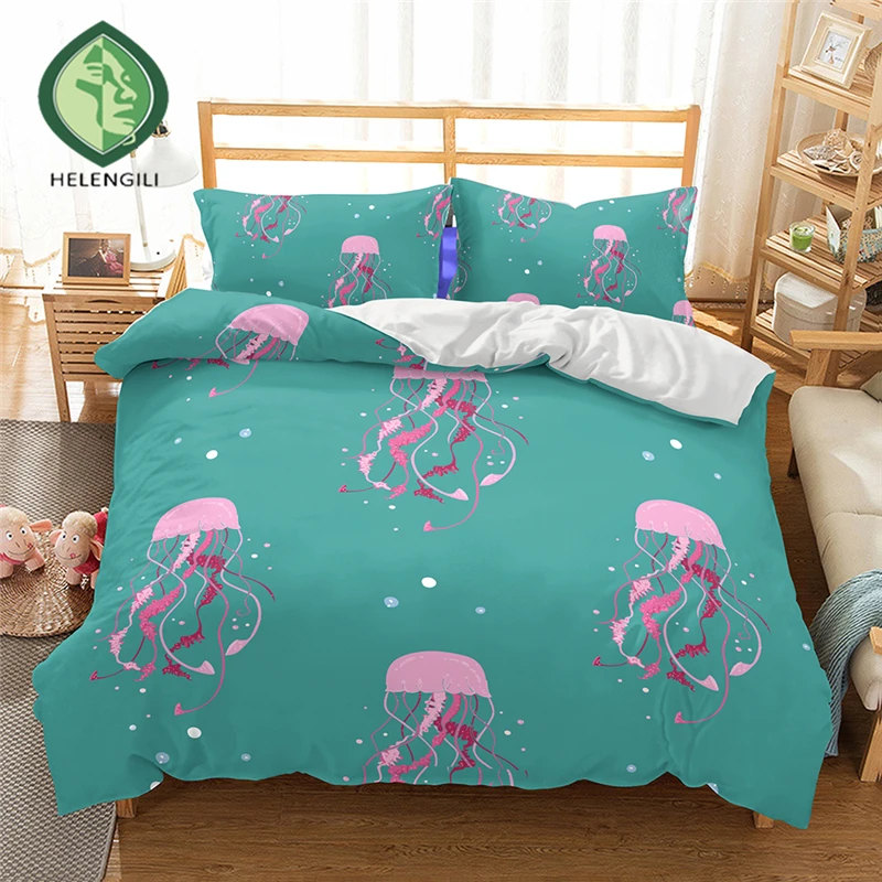 Buy HELENGILI 3D Bedding set Jellyfish Print Duvet