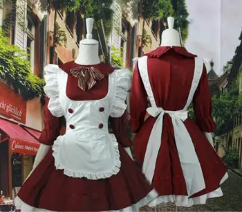 

Newest Japanese Cartoon Lolita Dress Maid Cosplay Costume Housewife Casual Dresses Women Party Special Dress Vestidos