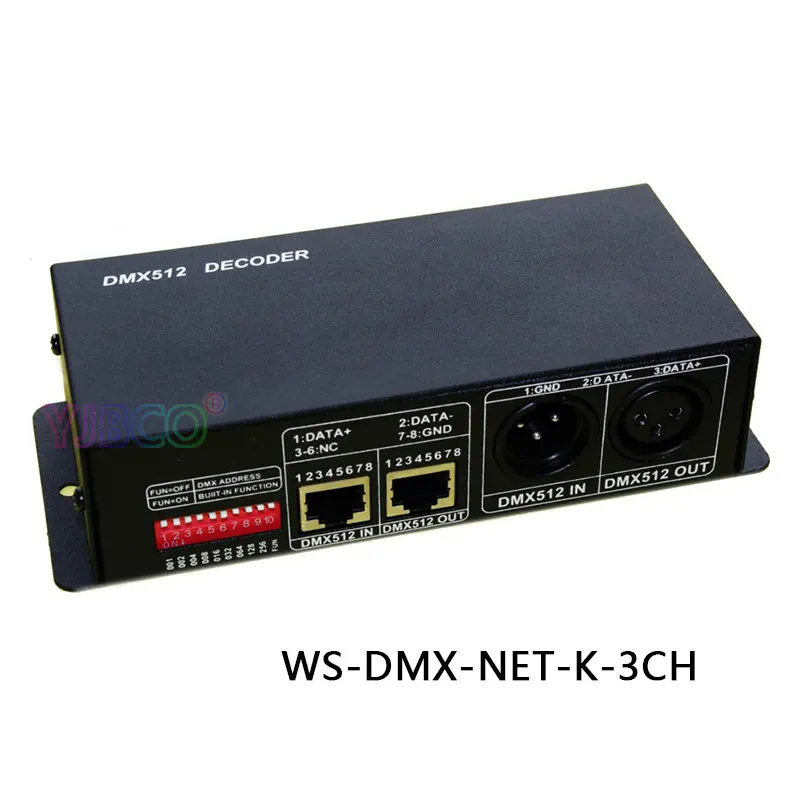 DC5V-24V постоянного давления DC12V-24V 3CH/4CH/9CH/24CH/27CH декодер RGB DMX, DMX 512 контроллер для светодиодной лампы светодиодный светильник - Цвет: WS-DMX-NET-K-3CH