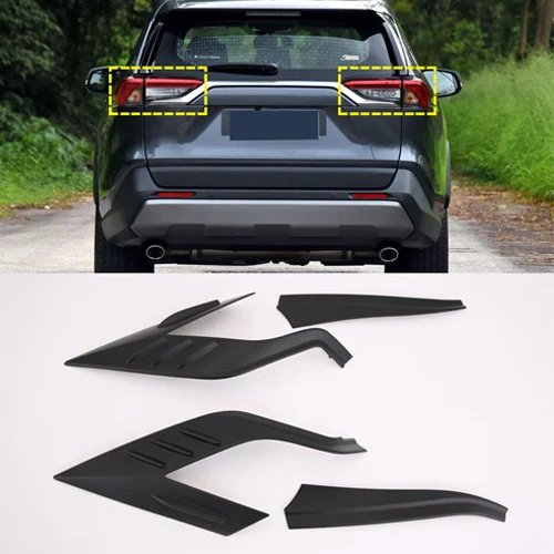 Matte black Для Toyota RAV4 XA50 ABS задний хвост свет лампы Крышка обрезная рамка стайлинга автомобилей 4 шт - Название цвета: Matte black