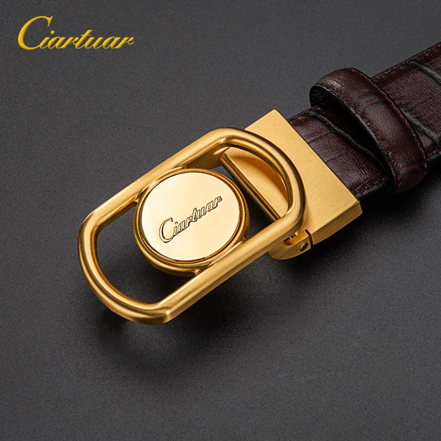 

2019 ciartuar official store new design belt high quality for men genuine leather first layer luxry brass buckle free shipping