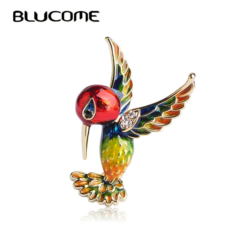 Женская эмалированная брошь Blucome красная золотого цвета в форме животного