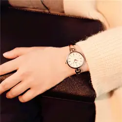1 шт. женские студенческие наручные кварцевые часы с ремешком из сплава с круглым циферблатом модные деловые вечерние BMF88