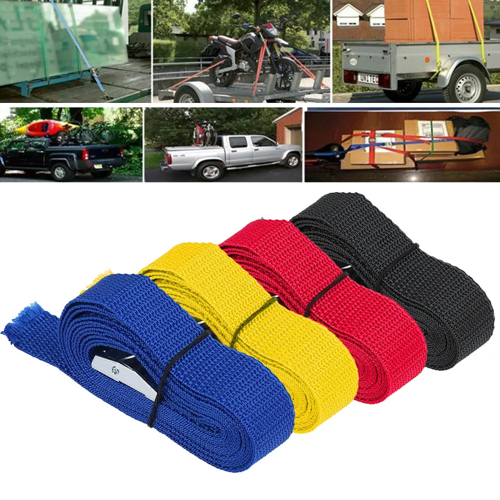 

2.5M Car Fixed Strap Tie Luggage Trailer Belt Tension Rope With Alloy Buckle Quick Release Cam Buckle Tie Down