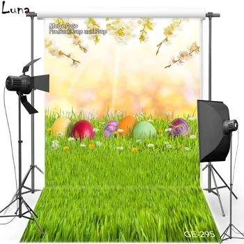 

MEHOFOTO Happy Easter Vinyl Photography Background For Children lawn Egg New Fabric Flannel Backdrop For photo studio Props 295