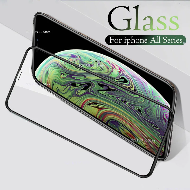 

protective glass on for iphone xs max glass i phone 7 8 6 Plus xr x r s xsmax iphon verre tremp safety protection tempered film