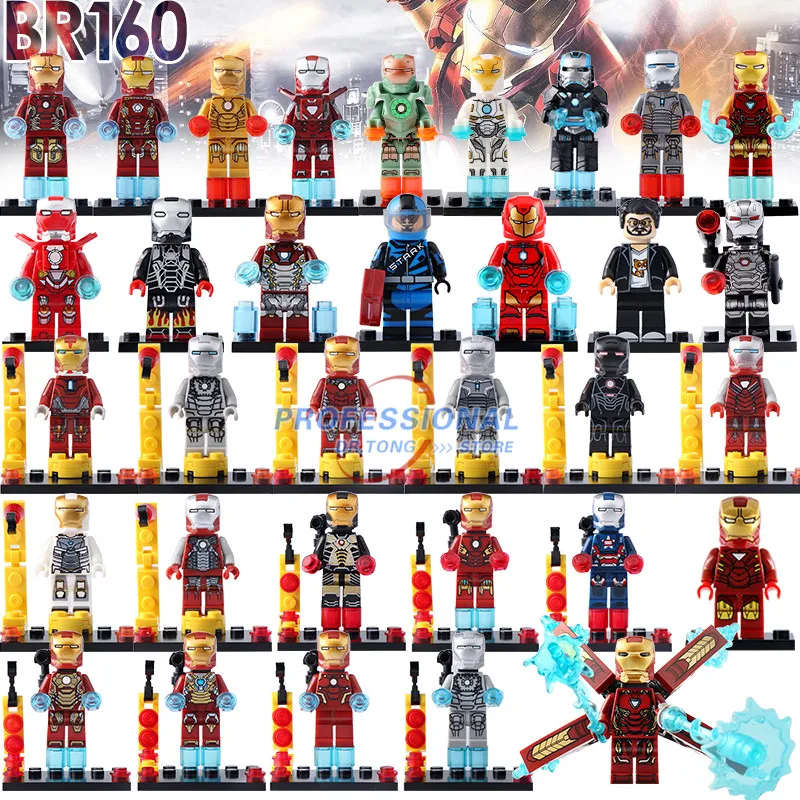 

33Pcs/Set Legoing Avengers Super Heroes Iron Man Action Figures Building Blocks Bricks Children Gift Toys BR160