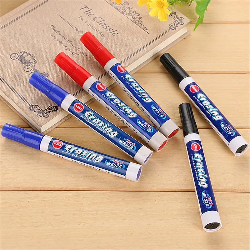 

1pcs whiteboard pen safety environmental protection non-toxic water-based erasable marker black red blue large whiteboard pen