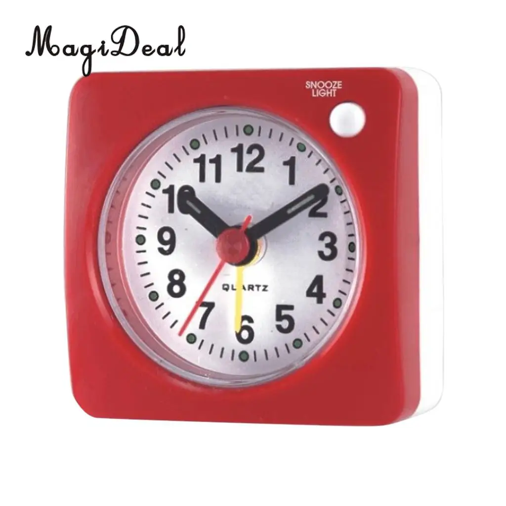 6cm Small Clock Ascending Sound witht Night Light Viewing Ticking Analog Alarm Clock for Travel Bedside Table Desktop Home Decor
