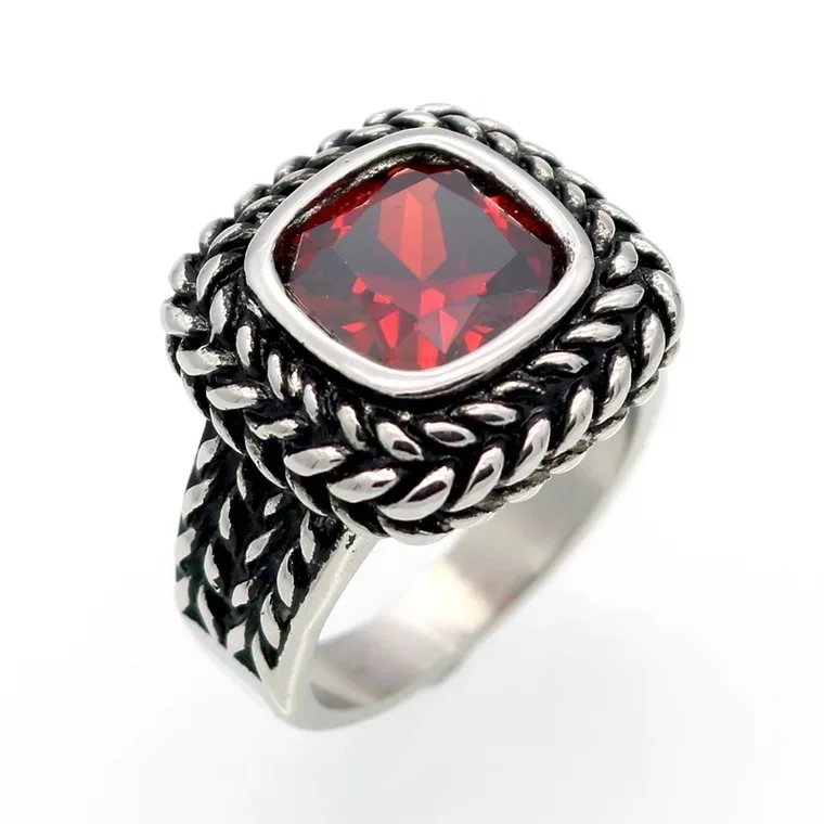 

DR228 Euro-American retro micro-diamond ring inlaid with simple lady's square yellow-violet-green polychrome crystal
