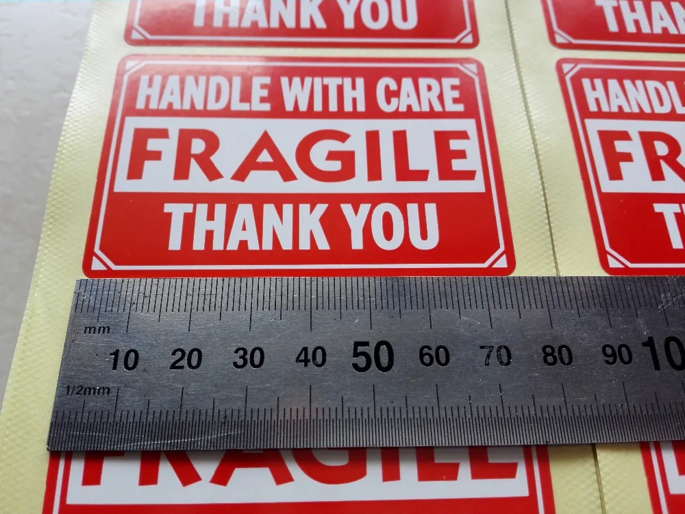 

76x51mm HANDLE WITH CARE FRAGILE THANK YOU Shipping Label Sticker, 2000 pcs/lot, Item No. SS10