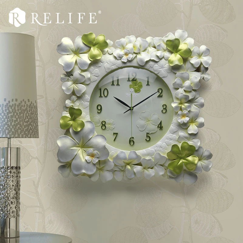 

Top Selling Square Wall Clocks Clover Design Decorative Home Clock for Living Room