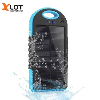 Xlot 5000mAh  Solar Power Bank Dual USB Portable Charger Outdoor Travel Enternal Battery Powerbank for iPhone Android phone