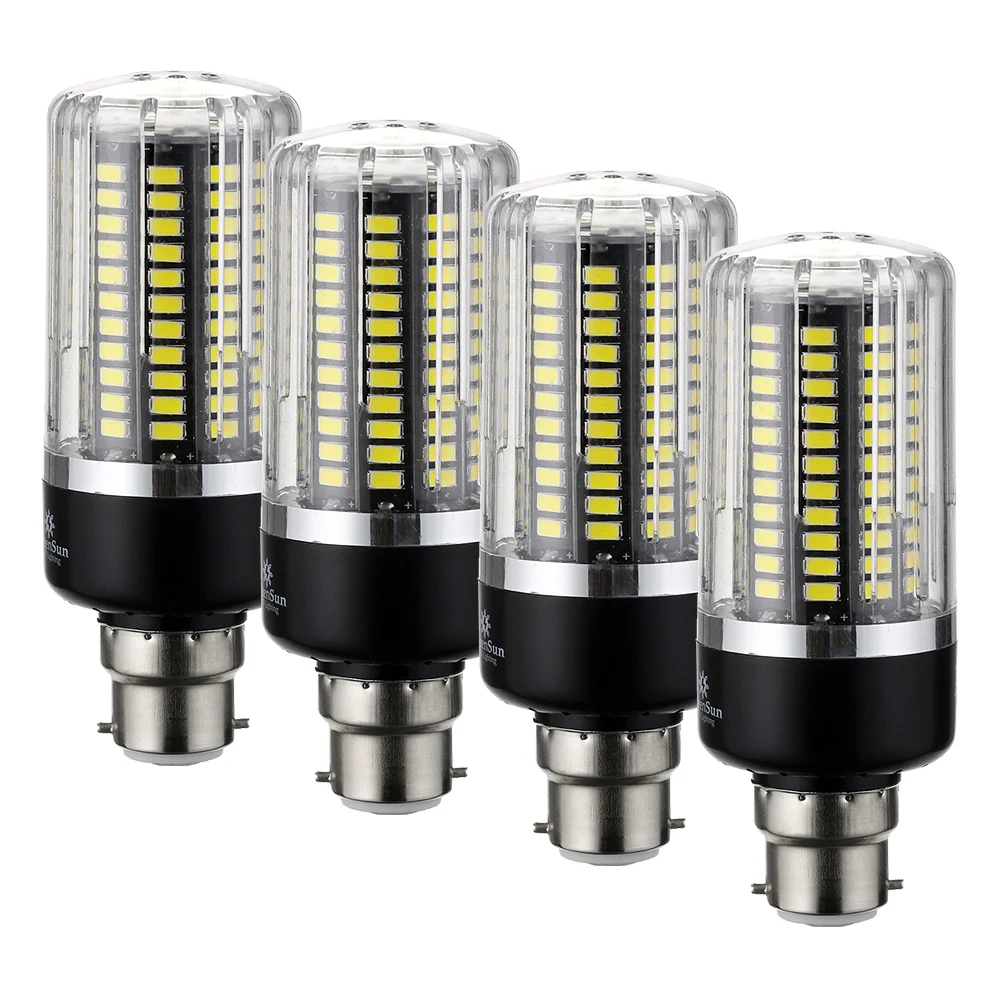 4PCS Smart IC B22 125X5736 SMD LED Corn Bulb Light 15W High Lumens LED Light Lamp 85-265V Energy Saving
