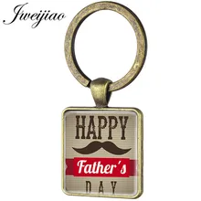 JWEIJIAO Vintage figura del padre silueta Keychian feliz Día del Padre llavero colgante personalizado regalo FQ884