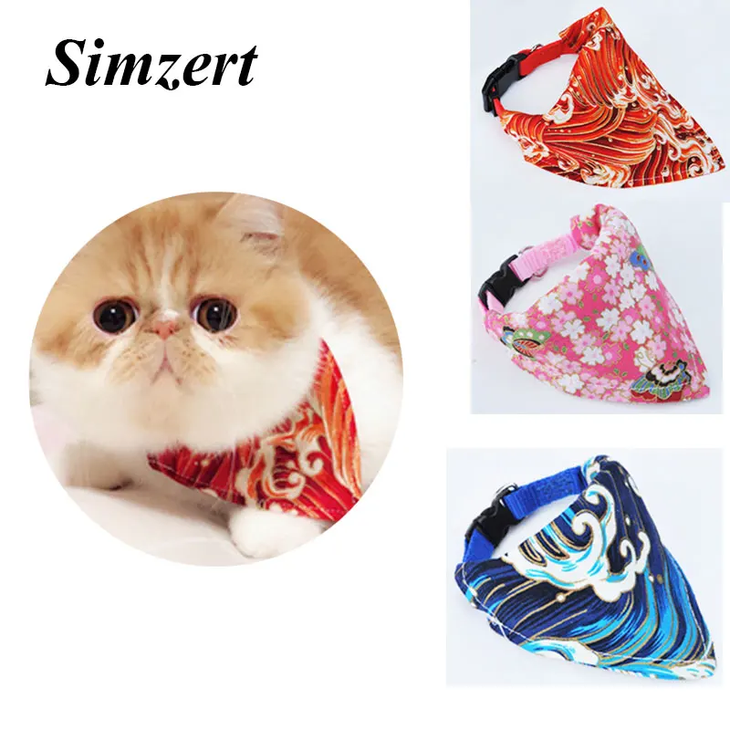 

Simzert Pet Scarf Collar Dog Bib Cat Scarf Pet Printed Collar Triangular Bandage Pets Cat Accessories Dog Bandana Dog Bow Tie