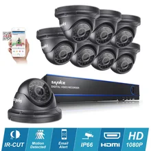 SANNCE 8CH Full HD 1080P DVR CCTV Camera System 8pcs 2MP waterproof Dome Security Cameras p2p Video Surveillance kits HDD