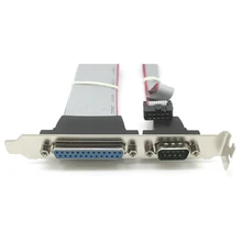 Yepyeni seri DB9 Pin COM paralel DB25 Pin LPT kablosu PCI yuvası ile başlık braketi