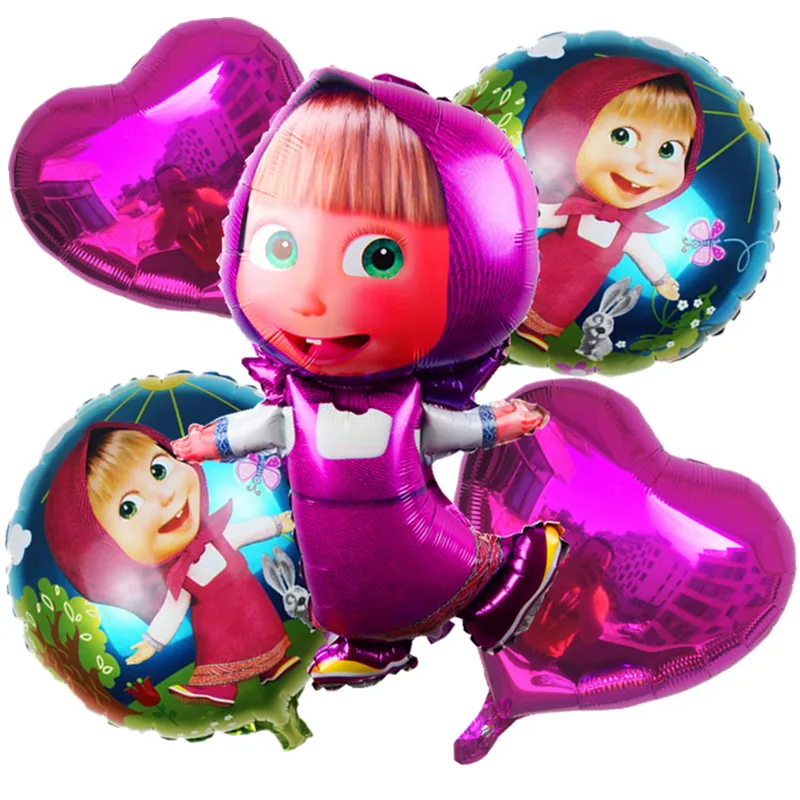 5 воздушных шаров Martha из фольги и круглый шар декоративный Гелиевый детская