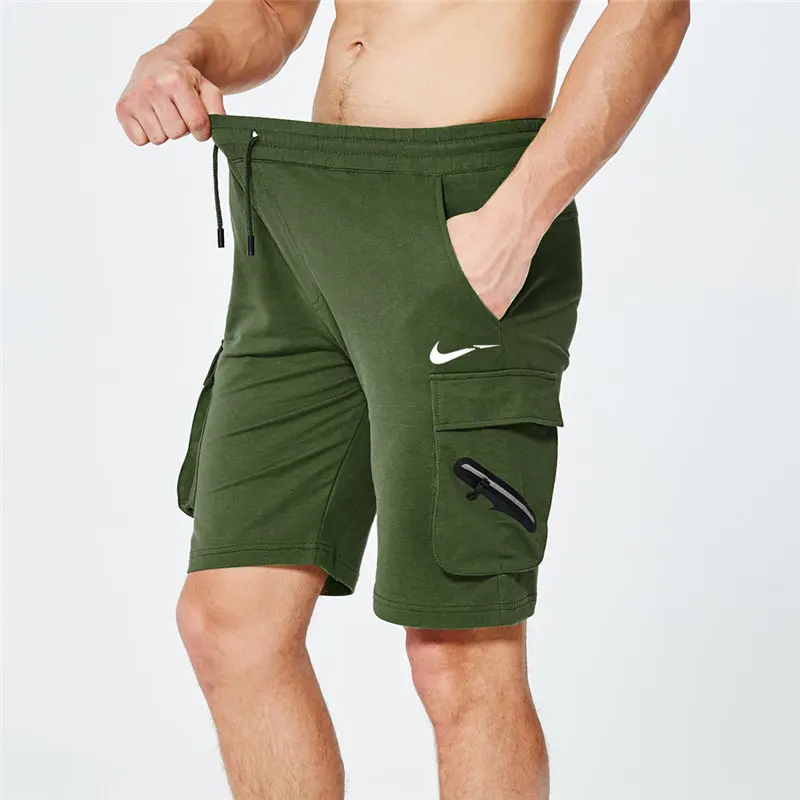 

New big plus European size Original logo just break it Men's sweatpants beach Tether Multi-pocket Shorts suprem Guccy