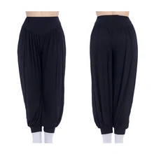 Черные, красные шаровары с завышенной талией танцевальные брюки для танцев для женщины и девочки