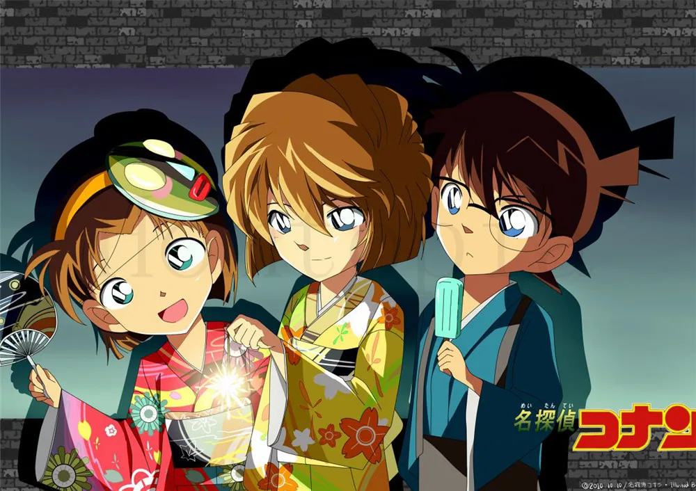 Постеры Detective Conan настенные наклейки в стиле аниме печатная бумага с белым