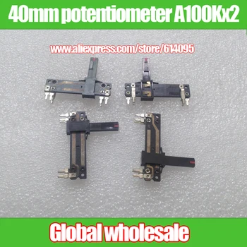 

30pcs plastic 40mm straight slip potentiometer A100Kx2 / double A100K volume switch Potentiometer without shell