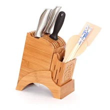 Multifunctional Holes Bamboo Knife Rack Creative Storage Rack Tool Wood Kitchen Knife Holder Knife Stand Block Supplies 1111