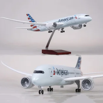 

1/130 Scale 47cm Airplane Boeing B787 Dreamliner Aircraft American Airlines Model W Light and Wheels Diecast Plastic Resin Plane