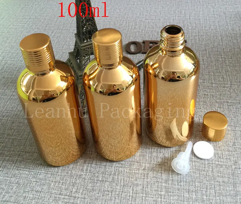 Imported golden bottle 100ml glass bottles, oil bottles wholesale import of high end capsule