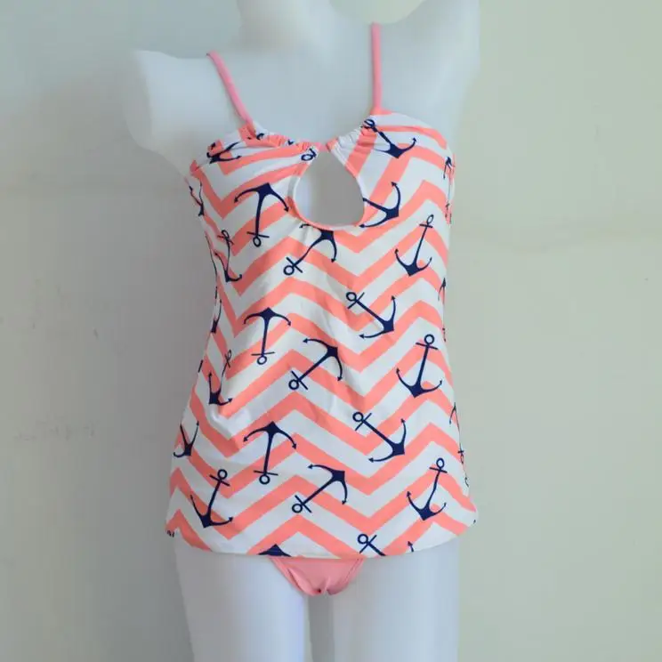 Купальник женский синий розовый с принтом в виде якоря и пуш ап|tankini tankini|tankinis plus
