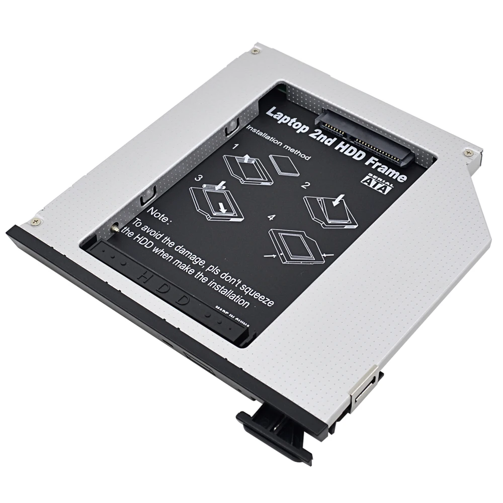 

Aluminum 2nd HDD Caddy 9.5mm SATA 3.0 2.5"SSD HDD Case Enclosure For Dell E6310 E6400 E6500 E6410 E5400 M2400 M4500 Pro OptiBay