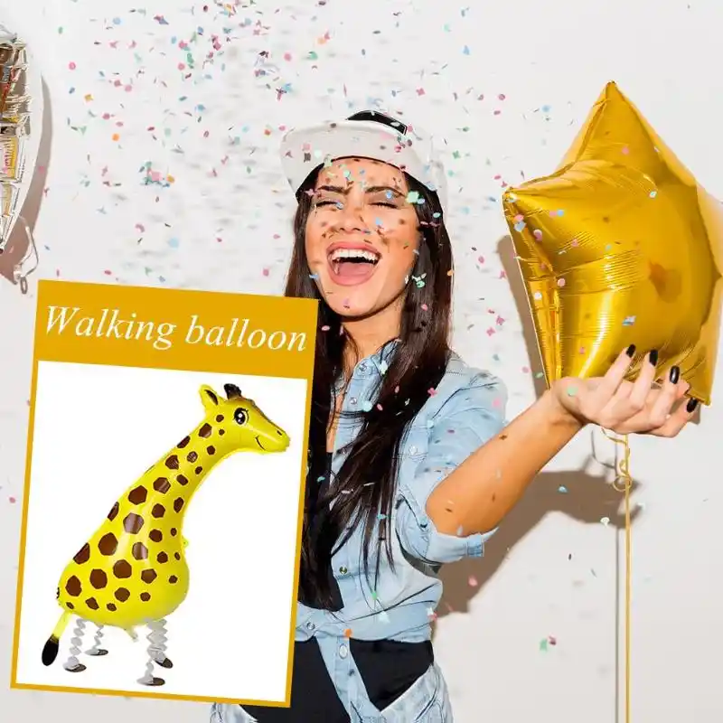 5pcs Aluminium Foil Cute Balloon Walking Animal Inflatable Air