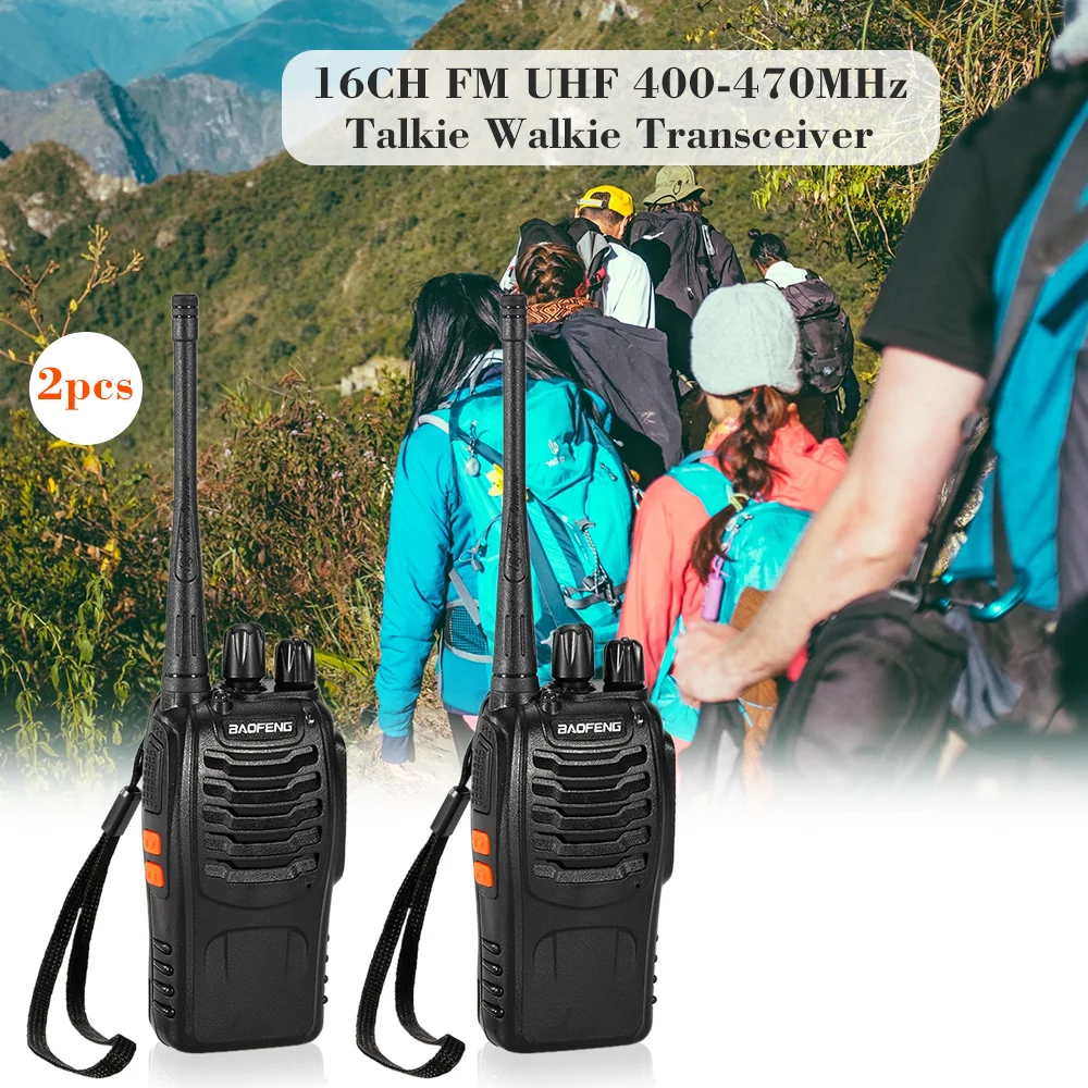 

BaoFeng BF-888S 2PCS 16CH FM UHF 400-470MHz Transceiver Radio Portable Handheld Interphone 1500mah Battery Walkie Talkies Set