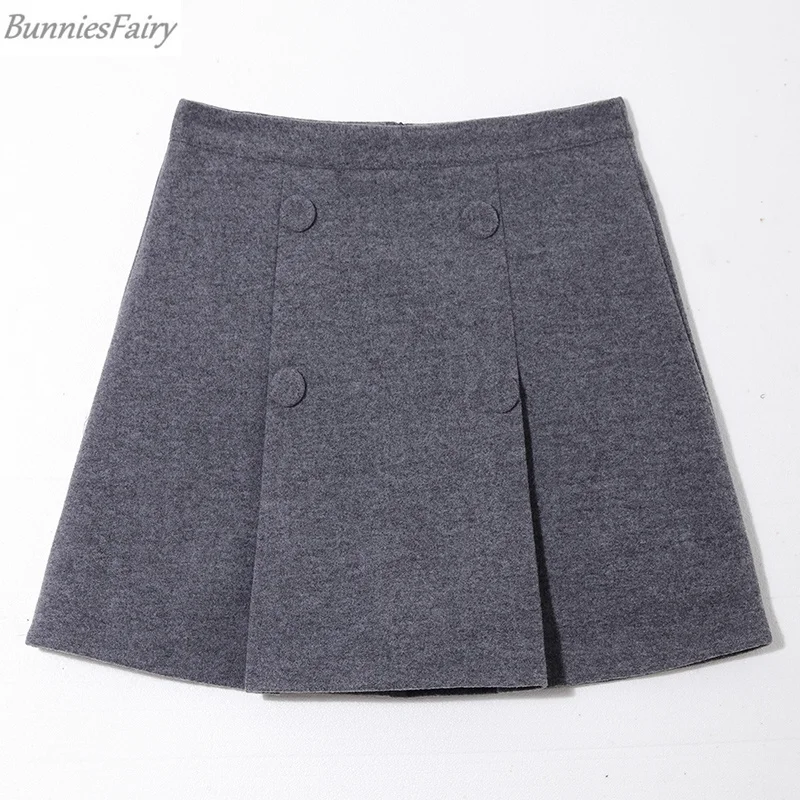 BunniesFairy 2019 Весенняя женская элегантная шерстяная Короткая мини-юбка в клетку