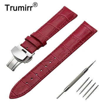 

22mm 24mm Genuine Leather Watch Band for Panerai Luminor Radiomir Stainless Butterfly Buckle Strap Wrist Belt Bracelet + Tool