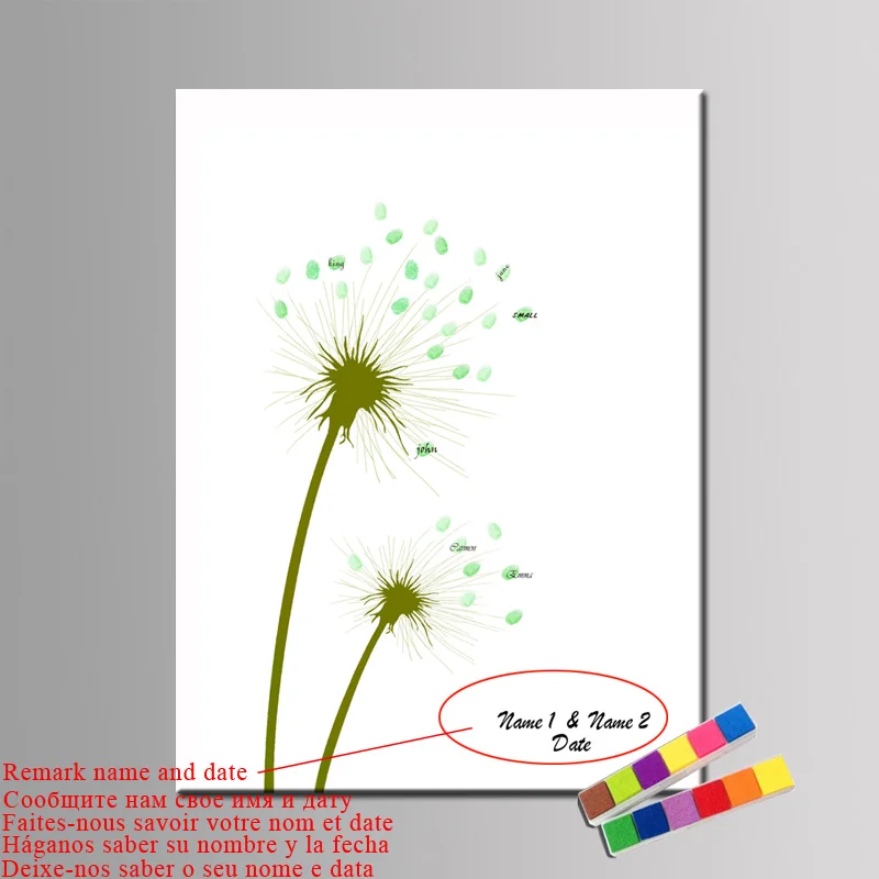 Настроить имя отпечатков пальцев DIY Подпись Гостевая книга для свадьбы Baby Shower День рождения украшения отпечатков пальцев Дерево - Цвет: HK073