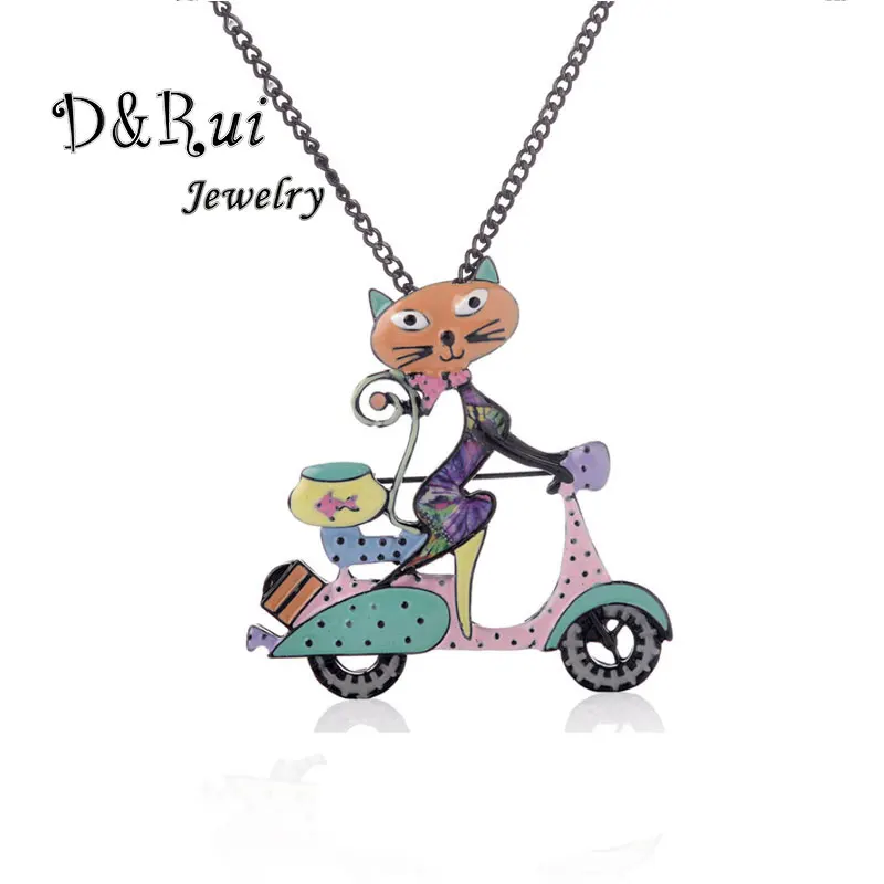 

Colorful Cat Necklace for Women Chains Long Alloy Metal Pendant Necklaces Fashion Animal Choker Charms Jewelry 2019 Best-selling