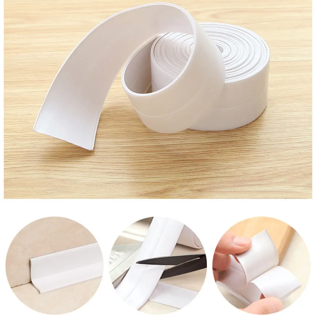 

1 Roll PVC Bath Wall Sealing Strip Waterproof Self Adhesive tape Kitchen Sink Basin Edge Sealing tape Four colors optional